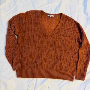 Madewell Rust V-Neck Sweater
